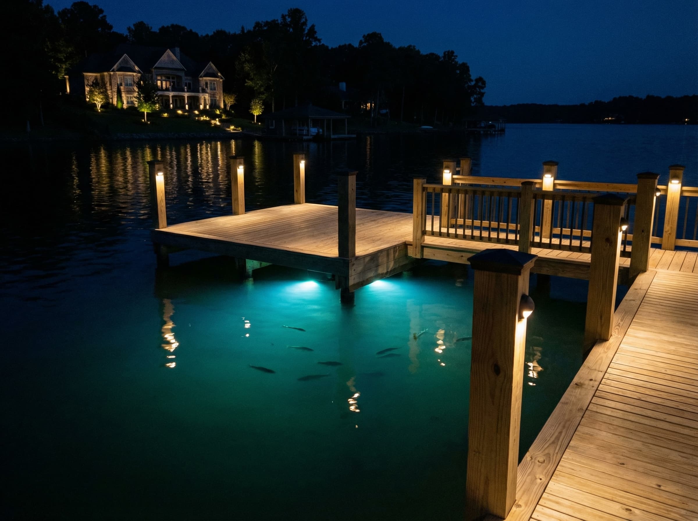 Lake Wylie dock lighting